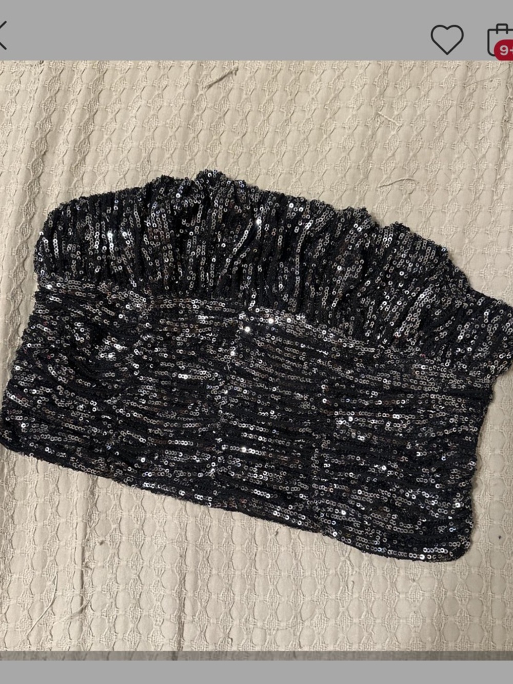 NEW without tags Free People Strapless Black Silver sequin top
